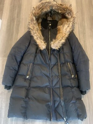 Navy Blue Long Fur Mackage - Image 1 of 4