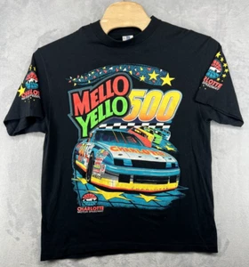T-shirt vintage anni 90 Belton Charlotte Motor Speedway Mello giallo 500 nera taglia XL - Foto 1 di 5