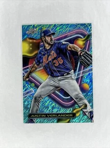 2023 Topps Cosmic Chrome Justin Verlander Aqua Equinox Refractor #d/199 Mets - Picture 1 of 4