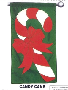 Flagge Weihnachten Zuckerstange & Schleife Feiertage RAR Muster versiegelt Vintage - Bild 1 von 3