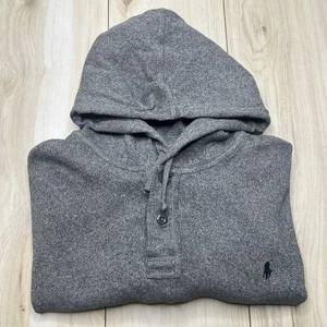 Polo Ralph Lauren Herren XXL grau Waffelstrick Kapuze Henley Sweatshirt Hoodie - Bild 1 von 13