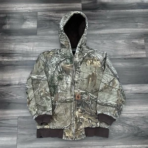 Chaqueta Carhartt Juvenil Talla L 14-16 Realtree Aislada Camuflaje Capucha Edredón Forrado Abrigo - Imagen 1 de 7