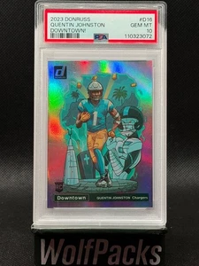 2023 Panini Donruss - Downtown! Quentin Johnston #D-16 (RC) PSA 10 - Picture 1 of 2