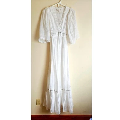 Maxi Vestido Blanco Vintage Años 70 Audrey Marlett para Jack Kramer Talla XS/S Foto 1 de 4