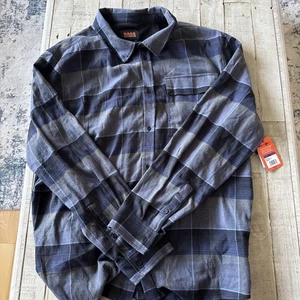 Top Bass Outdoor Uomo XXL Flanella Elasticizzato Ombré Blu - Foto 1 di 5