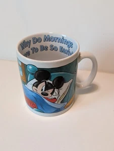 Disney Store Mickey Mouse & Pluto "Warum morgens .....so früh?!" Große Tasse - Bild 1 von 8