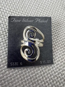 Kohls Fine Silver Plated Ring Size 6 Swirl New  - Picture 1 of 4