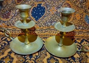 Candelabro vintage de latón macizo Wee Willie Winkie candelabro palo de cámara - Imagen 1 de 9