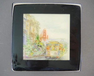 GUMP'S Holz Lack San Francisco Motiv schwarz Schmuck Schmuckschatulle - Bild 1 von 5