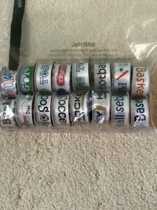 Lot of  Sports Craft Ribbon 16  Rolls  Cheer Basketball Soccer Hockey Baseball - Picture 1 of 2