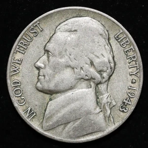 1943 P US Jefferson Silver War Nickel Circulated  35% Philadelphia - Picture 1 of 2