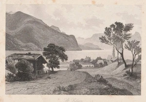 c1850 Sankt Gilgen Österreich Salzkammergut Salzburg Stahlstich-Ansicht - Foto 1 di 1