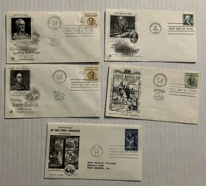 5 1950s-60s FDC inc commerical 1957 steel issue [R.15] - Picture 1 of 3