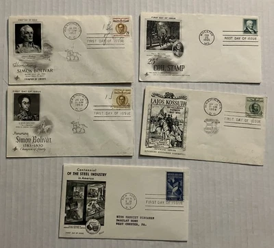 5 1950s-60s FDC inc commerical 1957 steel issue [R.15] - Image 1 of 3