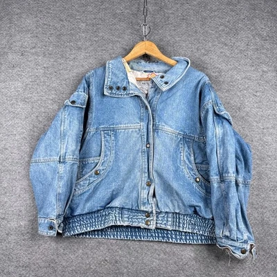 Vintage Current Seen Denim Jacket Womens Medium Blue 80s - Image 1 of 4