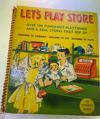 Let's Play Store Activity Book - Doris Duenwald 1950 HC Has Pop up stores - Photo 1/4