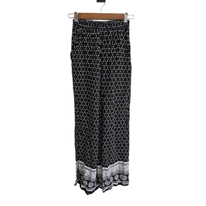 H&M Coachella Collection Womens Sz 4 Wide Leg Pull On Pants Black White - Picture 1 of 6