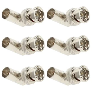 6 Pcs BNC Male to Female Right Angle Coax Coaxial Cable Connector Adapter - Picture 1 of 4