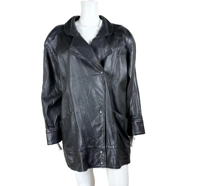 MICHAEL HOBAN NORTH BEACH Leather Jacket Coat Black Size 9/10 - NTSF - Image 1 of 4