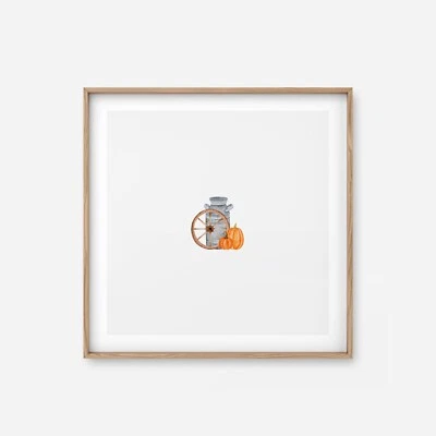 Arte de pared minimalista Halloween calabaza pintura rústica otoño cocina decoración impresión Foto 1 de 3