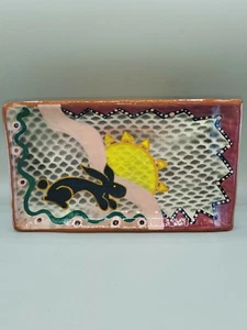 Vintage Art Pottery Serving Plate Hand-painted Signed - Picture 1 of 5