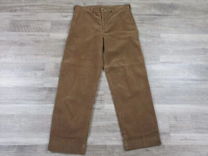 Pantalón Harold Powell Hombre 34X32* Marrón Pana Frente Plano Negocios Informal Pantalón - Imagen 1 de 13