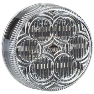 2 Inch Round Amber 6 Diode LED Clearance & Marker Light Clear Lens - Foto 1 di 4