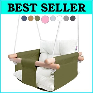 Stylish Green Baby Swing Seat with Safety Features for Toddlers 1-4 Years - Picture 1 of 10