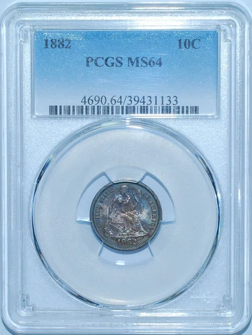 1882 PCGS MS64 Liberty Seated Dime Cover