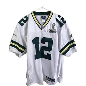 Reebok White Jersey Mens Size 50 Green Bay Packers Aaron Rodgers #12 Super Bowl - Picture 1 of 14