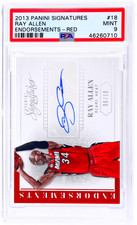 2013 Panini Signatures #18 Ray Allen Endorsements Red /10 PSA 9