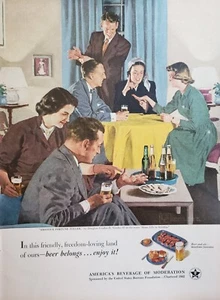 Fondazione Brewers vintage stampa annuncio decorazione arte da parete di Crockwell - Foto 1 di 1