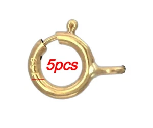 (5) Anillo de resorte de 5,9 mm de oro amarillo macizo de 18 k de 6 mm con cierre de anillo de salto ITALIA - Imagen 1 de 3