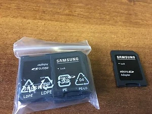 LOT of 2  Samsung MicroSD to SD Adapter for 32GB 16GB 8GB 4GB 2GB 1GB cards - Picture 1 of 6