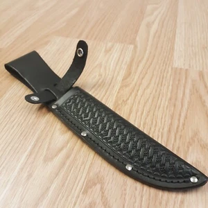 Scheiden für gerades Messer passend für bis zu 6" Klinge Basketweave Lederkonstruktion - Bild 1 von 5
