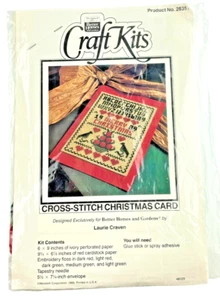 Better Homes & Garden Cross Stitch Merry Christmas Card Alphabet Sampler Hearts - Picture 1 of 5