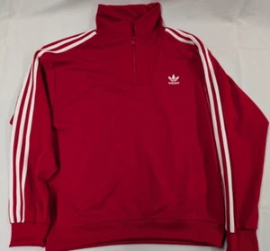 Adidas Men Originals Funnel Neck Track Top Jacket Red JN5444 Adicolor Size M - Picture 1 of 4