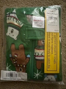 Hanna Andersson Baby Holiday Print Zip Sleeper PJ's BEARS Size 70 cm 6-12 Months - Picture 1 of 1