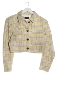 ZARA Blazer Tweed Mujeres Blazer Talla EU 40 blanco puro-amarillo pálido-marrón - Imagen 1 de 5