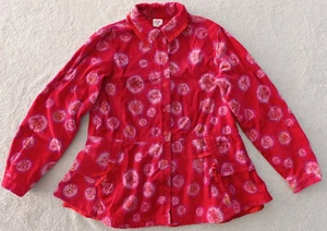 Oilily Kids Girls Red Pink Floral Long Sleeve Dress Shirt size 134 (9 Years) - Picture 1 of 8