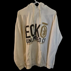Ecko Unltd Hoody Mens XXL Pull On Hoodie White Spellout Front Back Embroidered - Picture 1 of 12