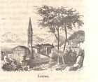 Laveno Lago Maggiore Piccola Veduta Stampa Antica Del 1858 Antique Print