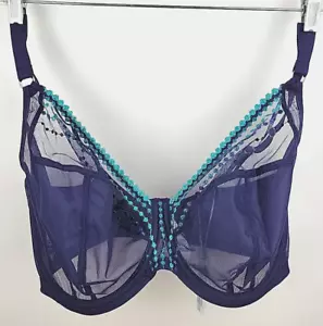 Elomi Matilda US 40K Side Support Plunge Underwire Bra Navy Blue NEW NWT - Picture 1 of 6