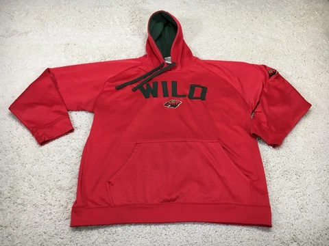 Minnesota Wild Sweater Mens Extra Large Red Sweatshirt Hockey NHL Logo Hoodie Cover