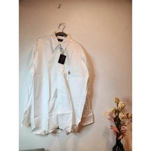 Camicia uomo Chaps Ralph Lauren bianca elegante 16 34/35 XXL cotone classico nuova con etichetta - Foto 1 di 8