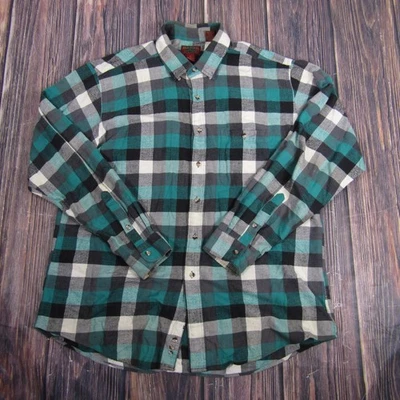 Vintage High Sierra Shirt Mens XL Green Black Plaid Flannel Button Down 90s - Image 1 of 4