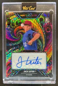2024 Wild Card Metallix Jack Leiter AutoFractal Sparkles Board Gold #1/1 - Picture 1 of 2
