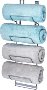 LIVIVO 4-stufiger Chrom Handtuchhalter über der Tür - Badezimmer Aufbewahrung mit Haken - Bild 1 von 9