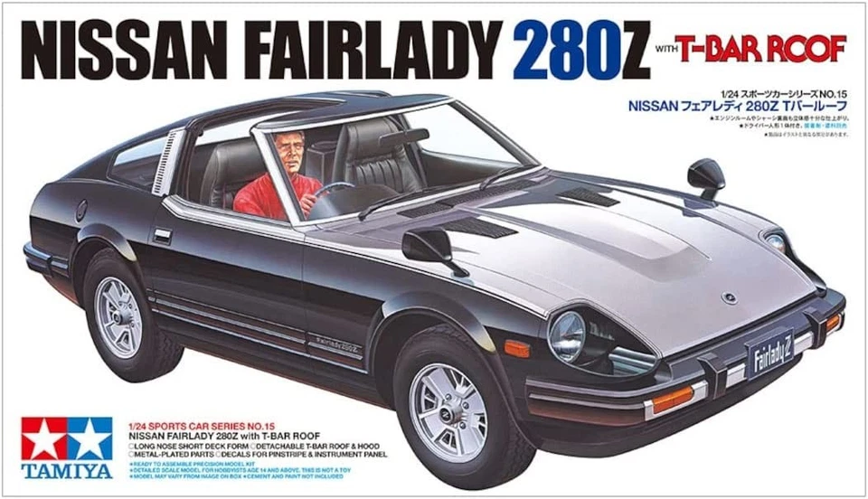 TAMIYA 1/24 AUTO SPORTIVA N.15 NISSAN FAIRLADY 280Z con tetto T-BAR 24015 JAP...