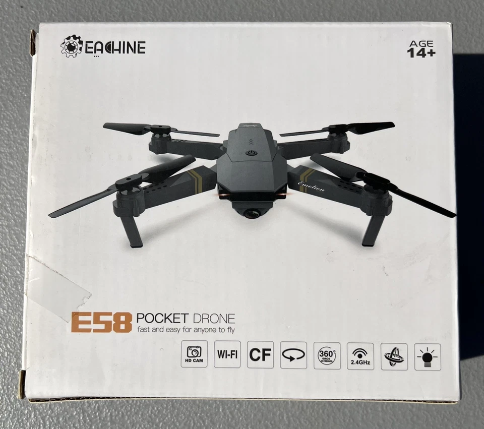 Eachine E58 Pocket Drone Quadcopter 720p Camera + 3 Rechargable LiPo Batteries - Image 1 of 4